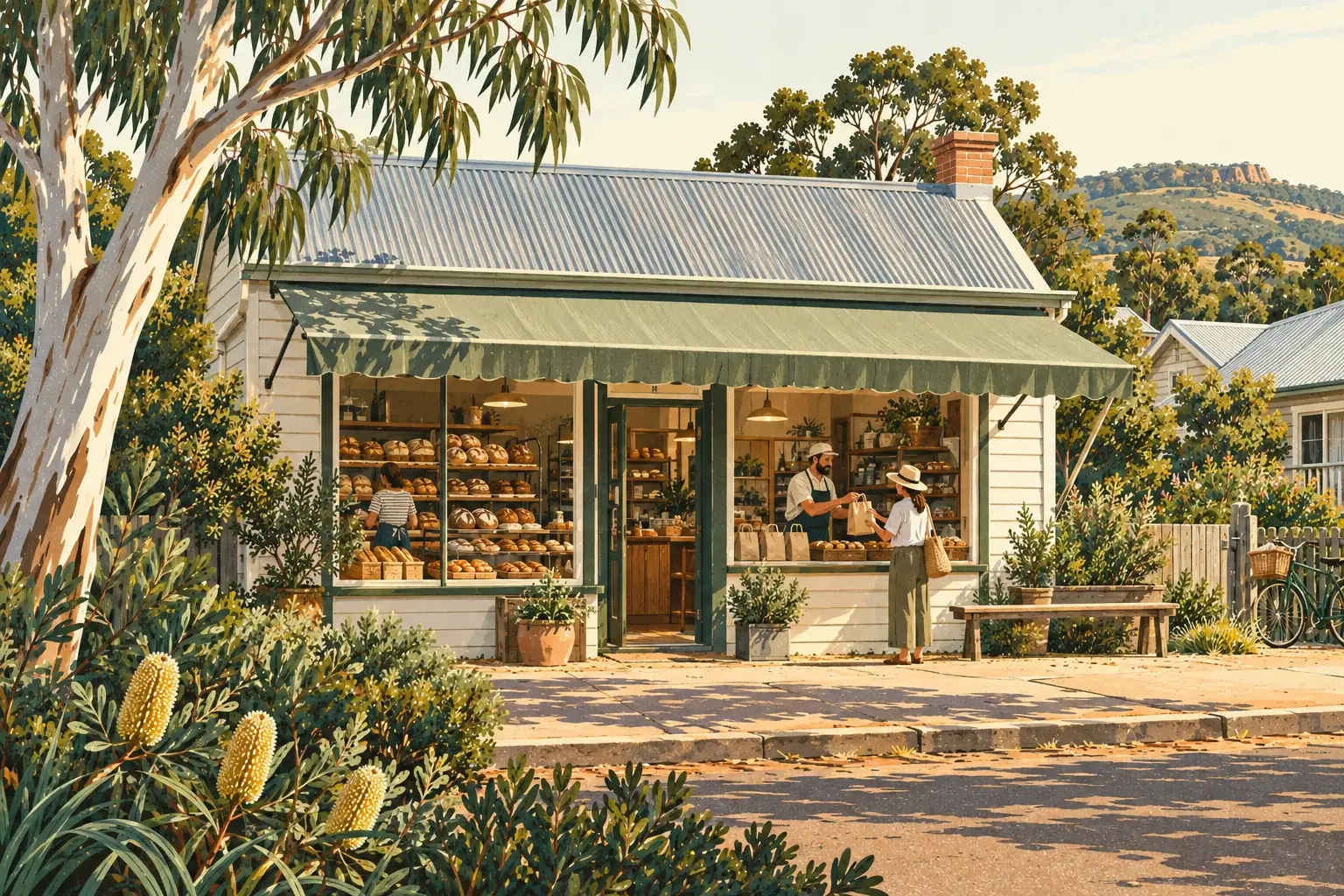 A painted neighbourhood fresh food shop